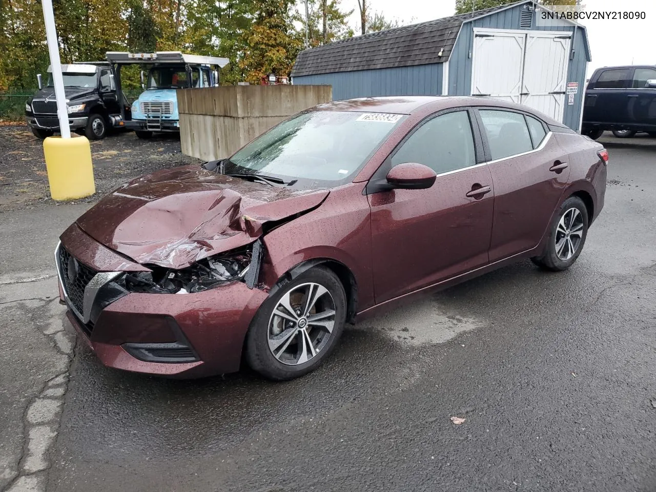 2022 Nissan Sentra Sv VIN: 3N1AB8CV2NY218090 Lot: 75836834