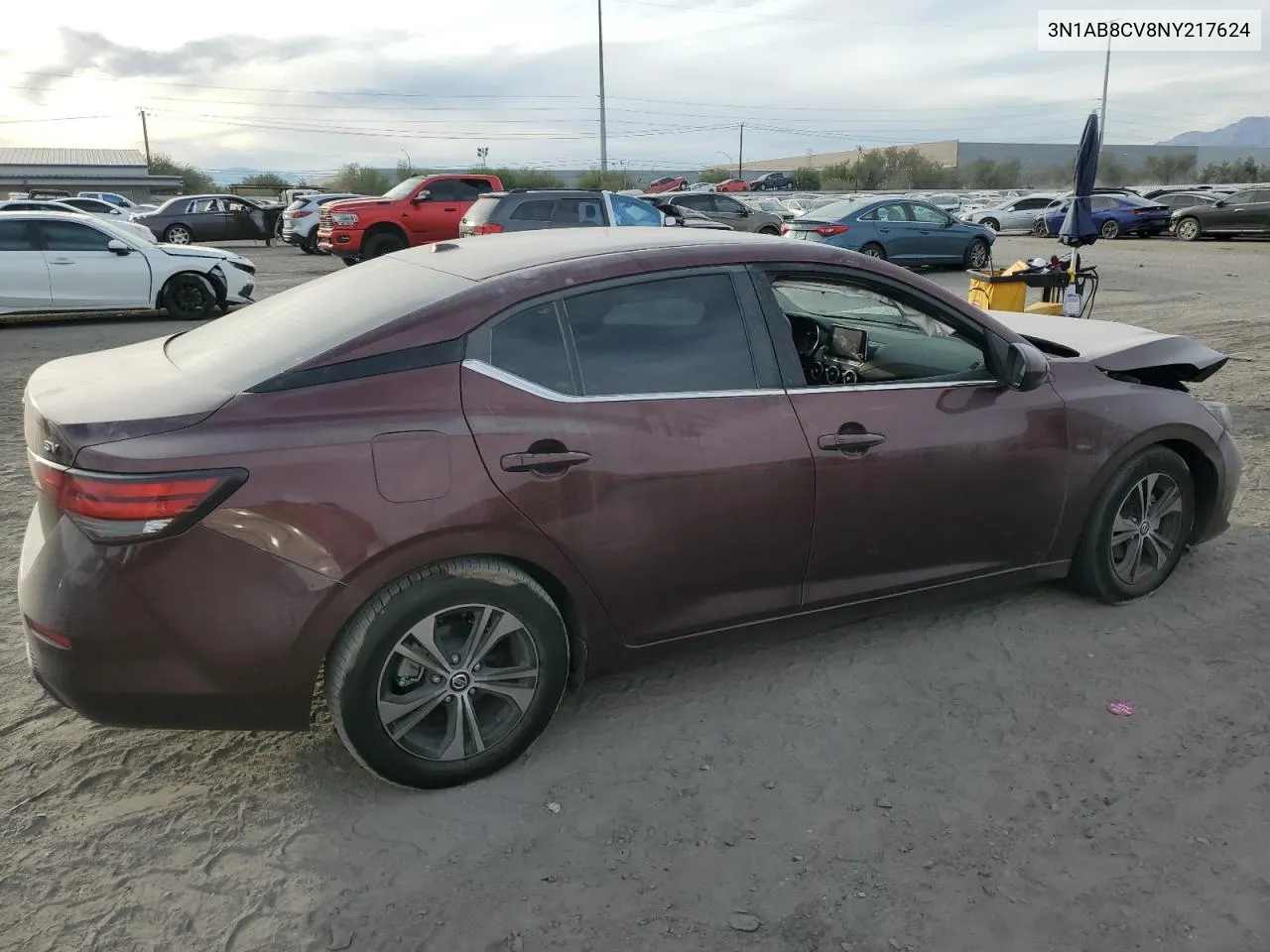 2022 Nissan Sentra Sv VIN: 3N1AB8CV8NY217624 Lot: 75901884