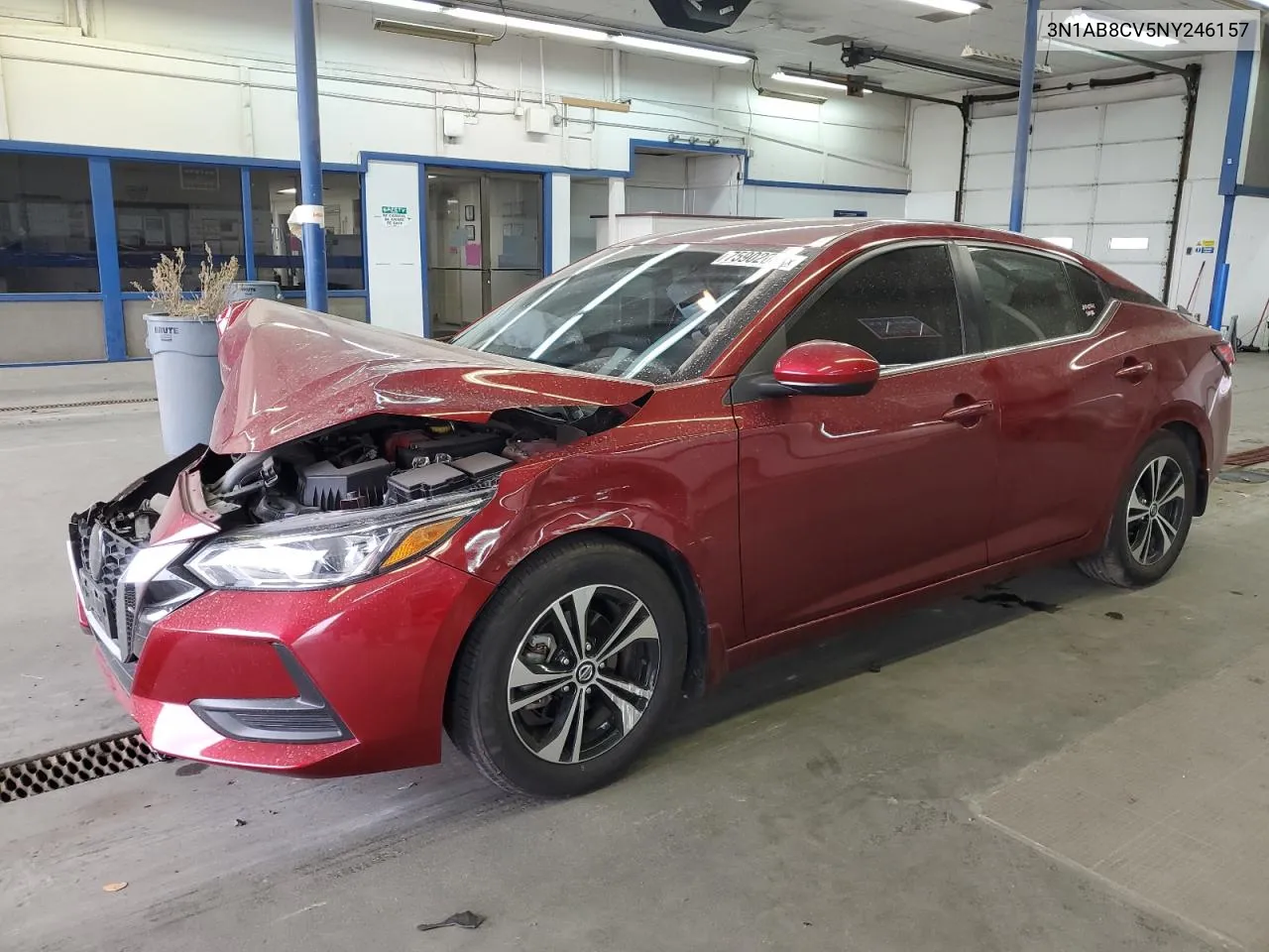 2022 Nissan Sentra Sv VIN: 3N1AB8CV5NY246157 Lot: 75902084