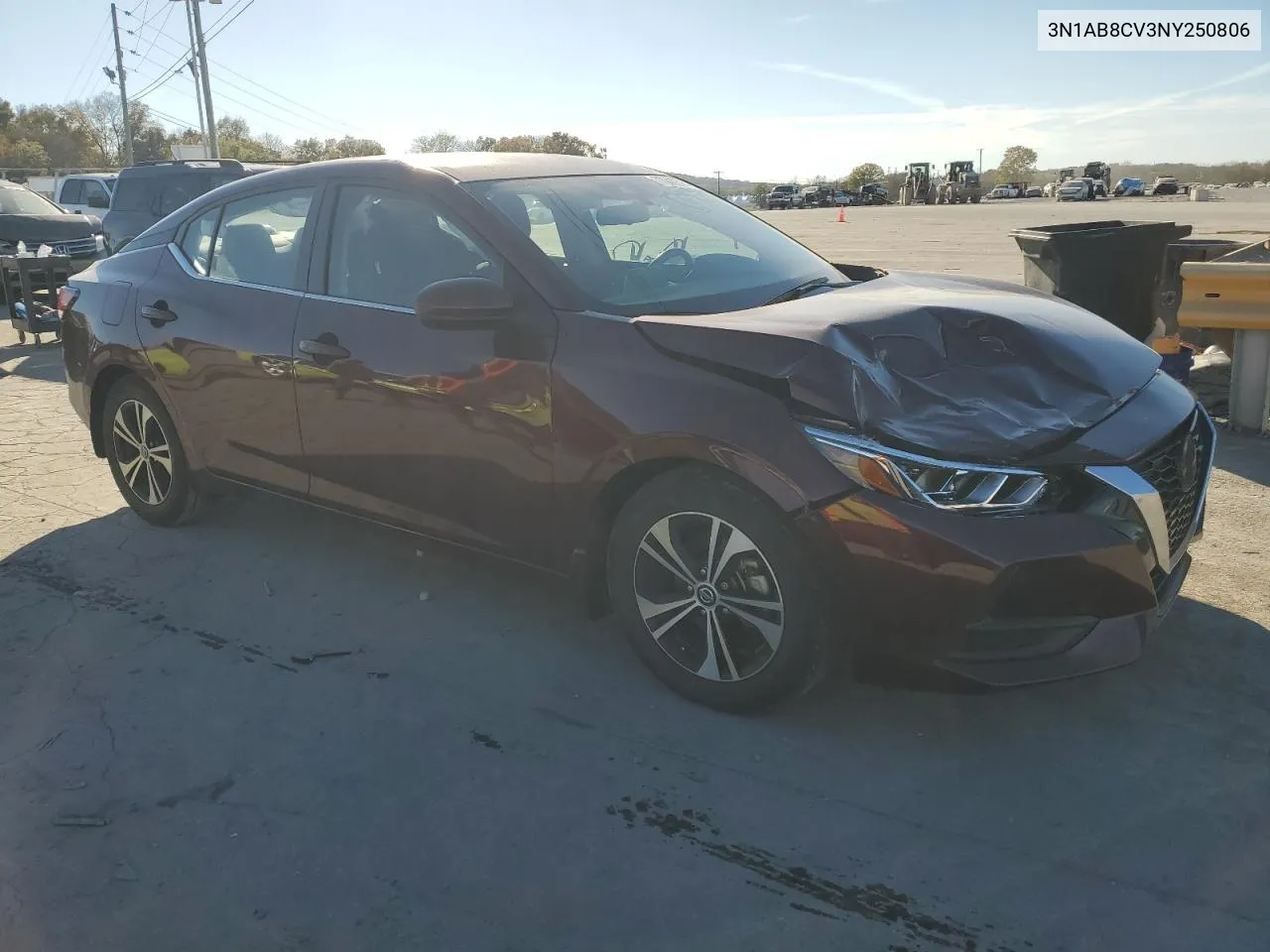 2022 Nissan Sentra Sv VIN: 3N1AB8CV3NY250806 Lot: 77047314