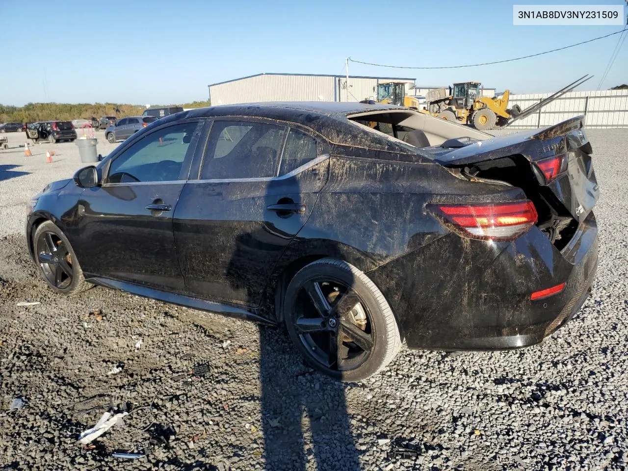 2022 Nissan Sentra Sr VIN: 3N1AB8DV3NY231509 Lot: 77171164