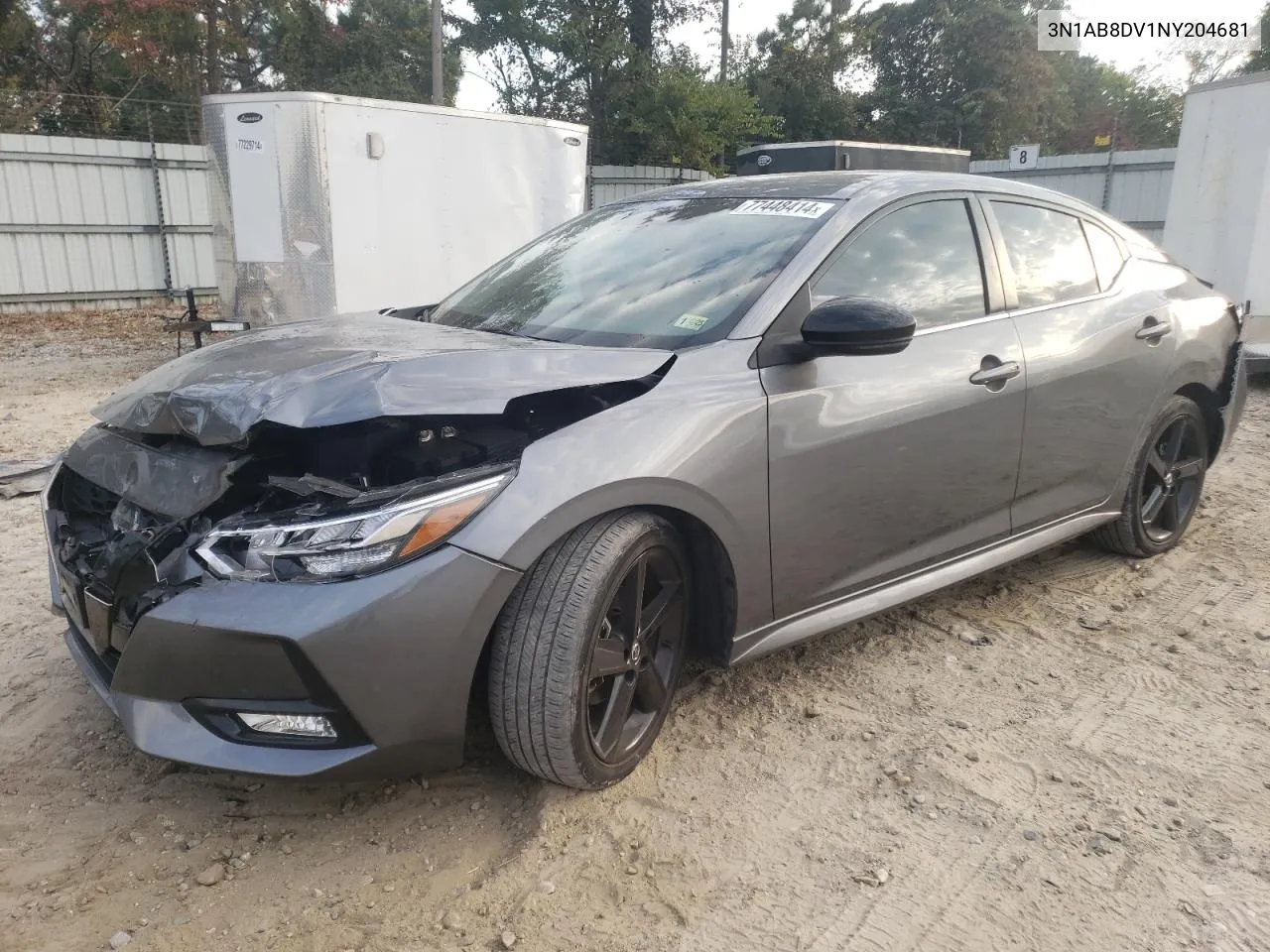 2022 Nissan Sentra Sr VIN: 3N1AB8DV1NY204681 Lot: 77448414