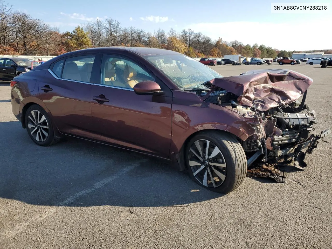 2022 Nissan Sentra Sv VIN: 3N1AB8CV0NY288218 Lot: 77452154