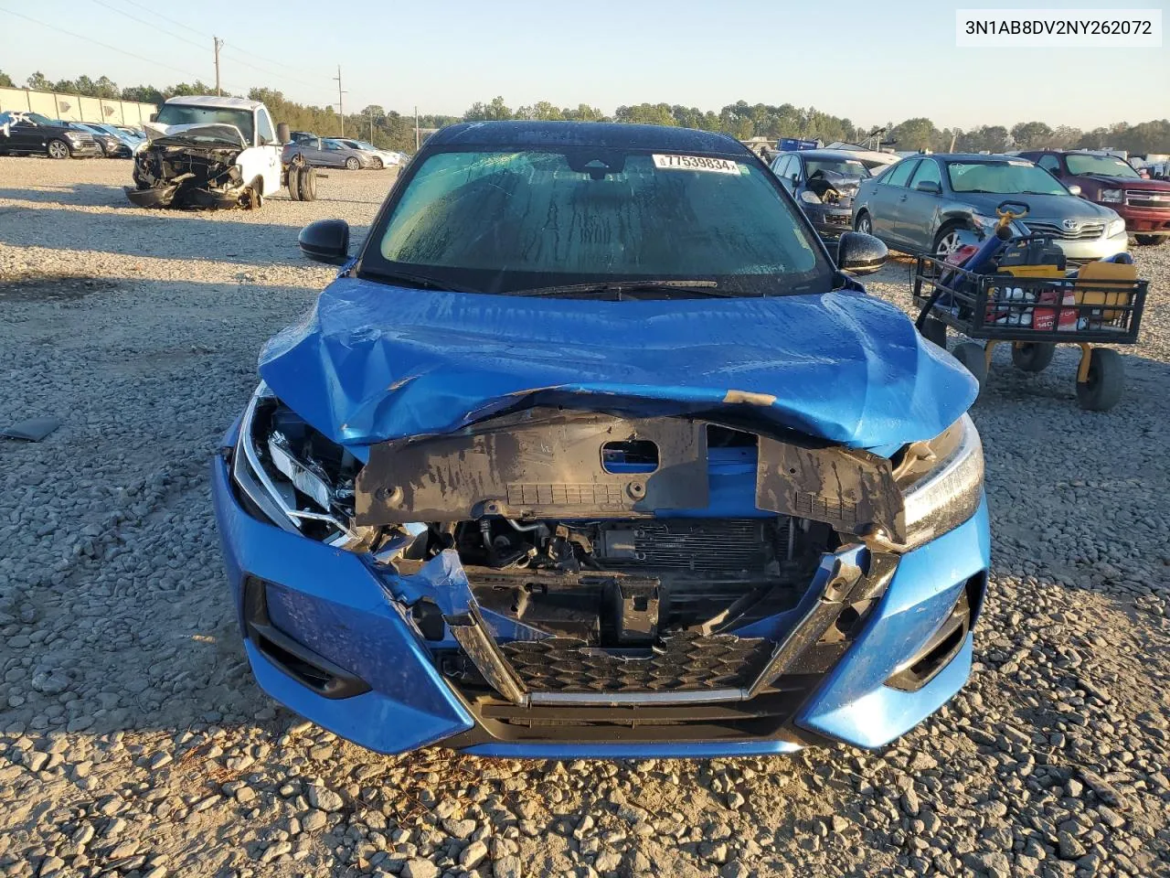 2022 Nissan Sentra Sr VIN: 3N1AB8DV2NY262072 Lot: 77539834