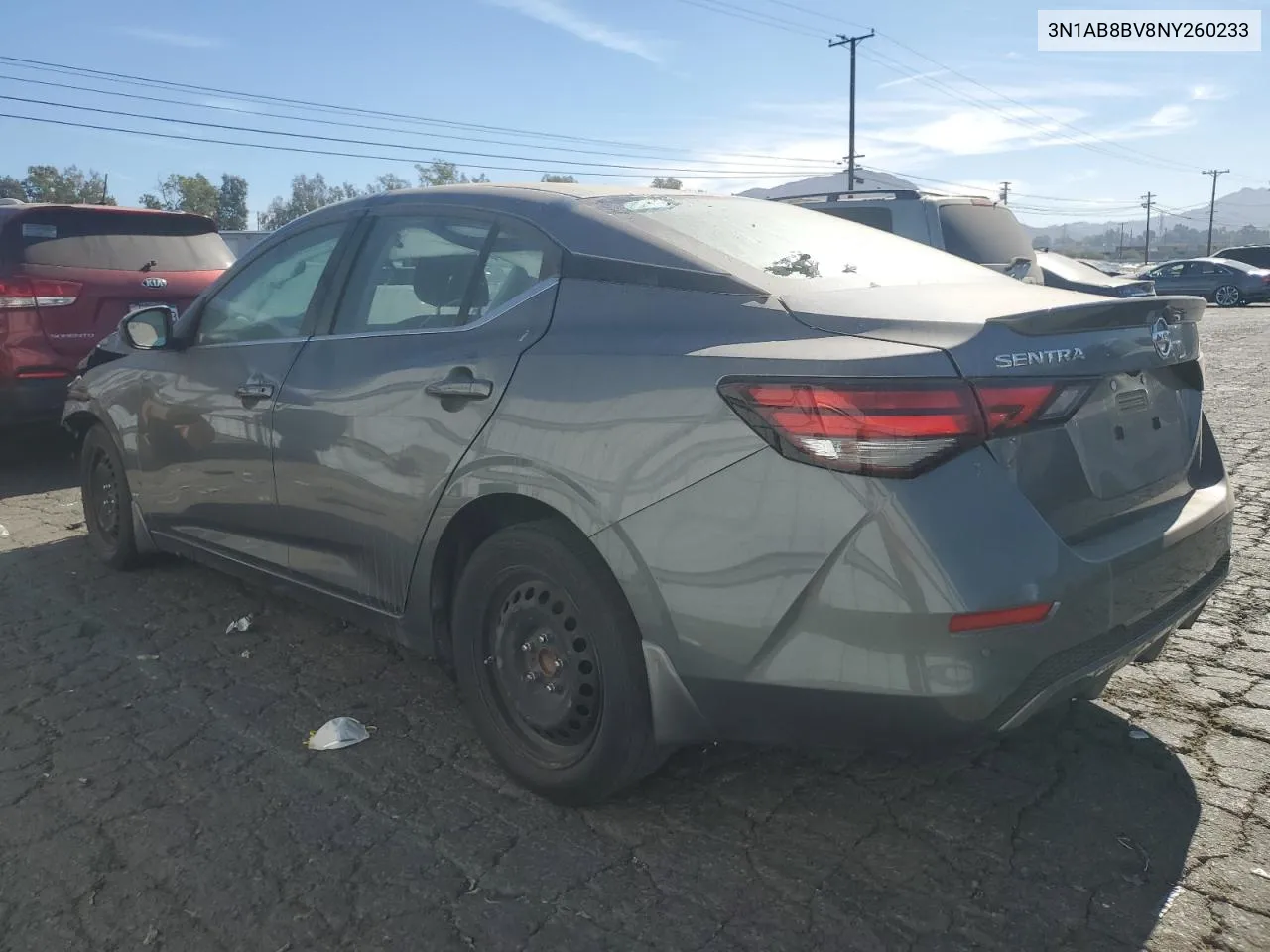 2022 Nissan Sentra S VIN: 3N1AB8BV8NY260233 Lot: 77710714