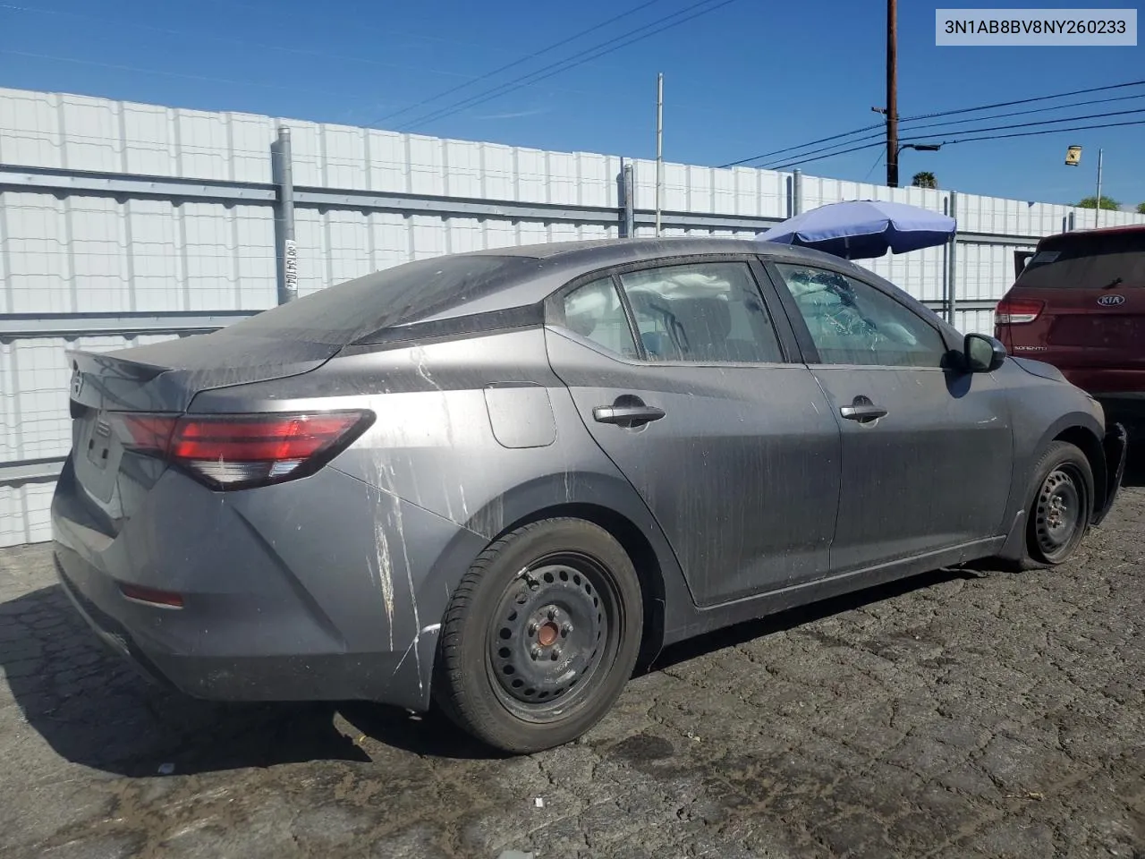 2022 Nissan Sentra S VIN: 3N1AB8BV8NY260233 Lot: 77710714