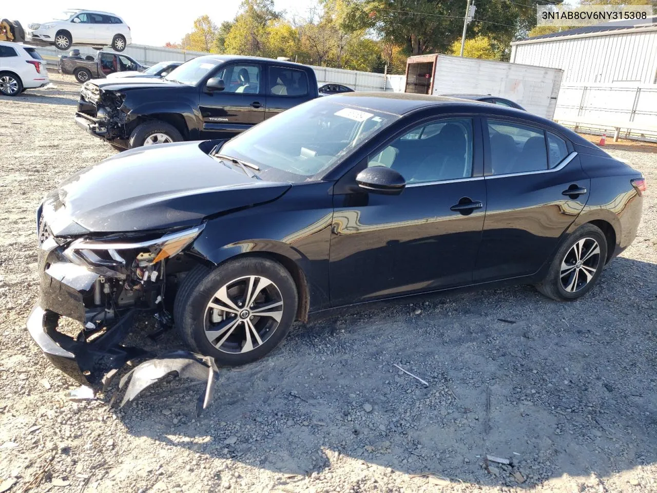 2022 Nissan Sentra Sv VIN: 3N1AB8CV6NY315308 Lot: 77851884