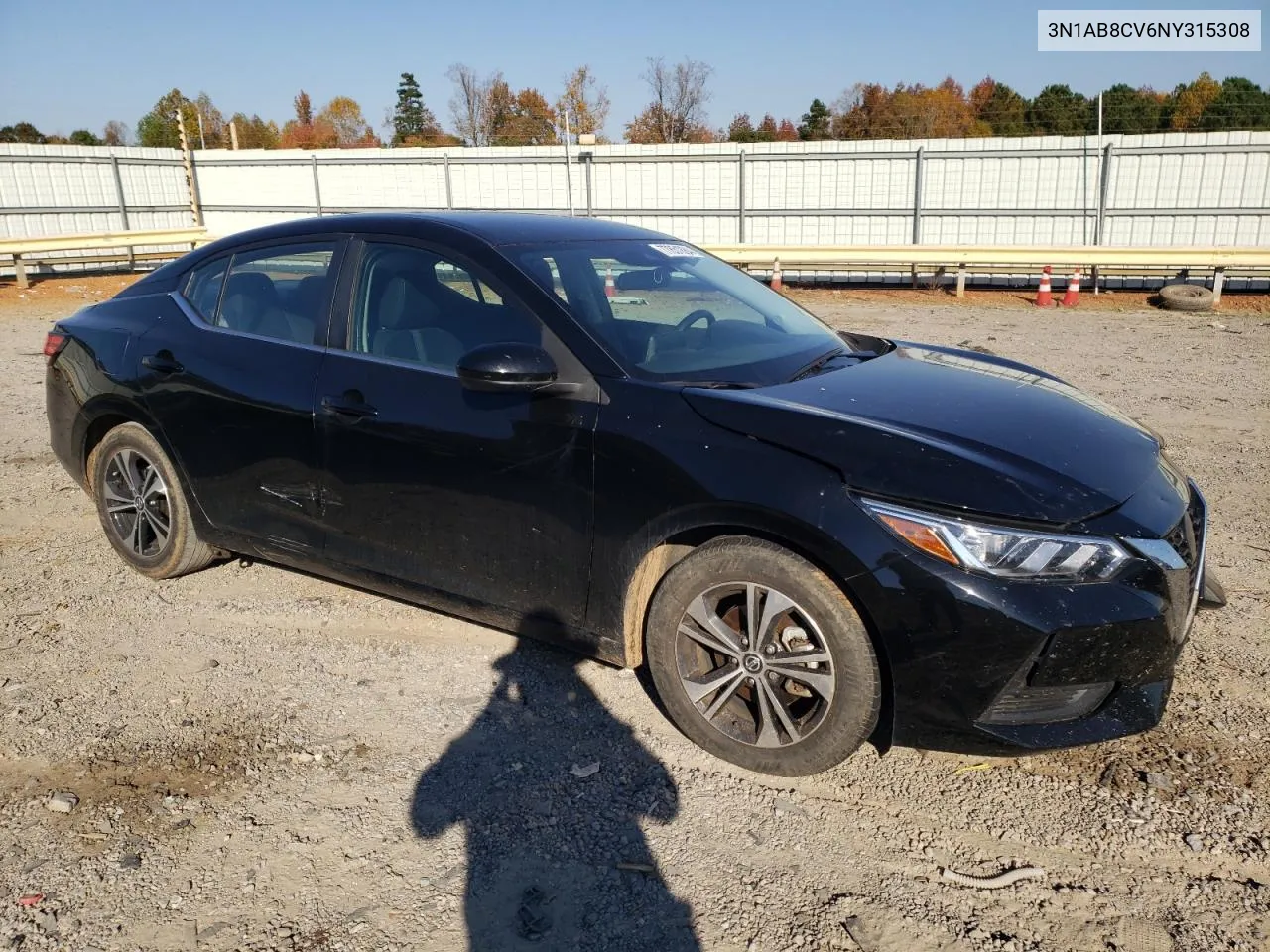 2022 Nissan Sentra Sv VIN: 3N1AB8CV6NY315308 Lot: 77851884