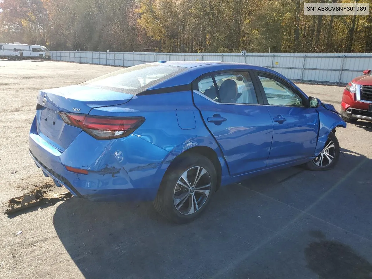 2022 Nissan Sentra Sv VIN: 3N1AB8CV8NY301989 Lot: 78100654