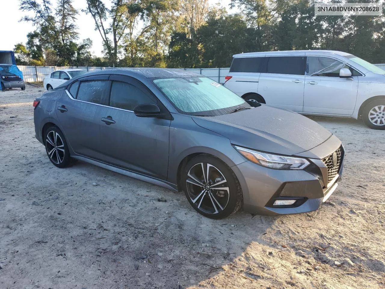 2022 Nissan Sentra Sr VIN: 3N1AB8DV6NY208628 Lot: 78724554