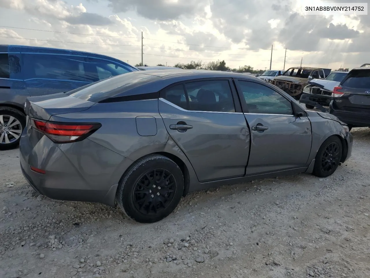 2022 Nissan Sentra S VIN: 3N1AB8BV0NY214752 Lot: 79275324