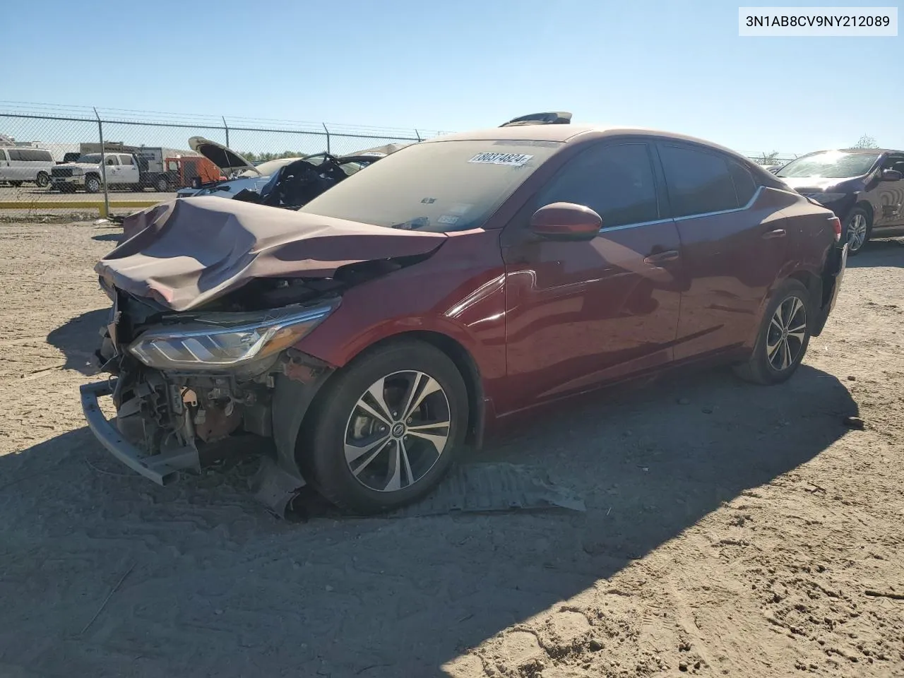 2022 Nissan Sentra Sv VIN: 3N1AB8CV9NY212089 Lot: 80374824