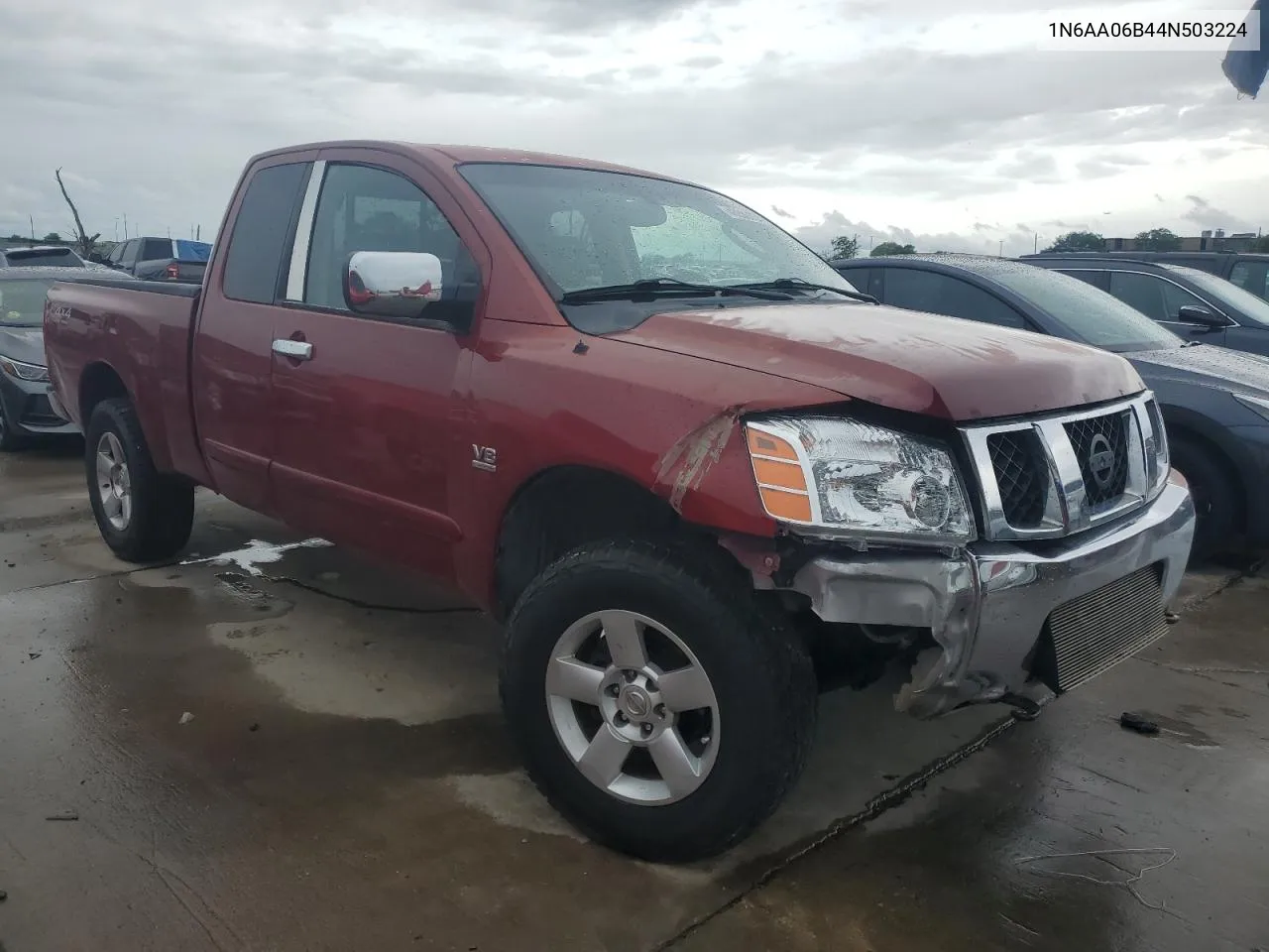 2004 Nissan Titan Xe VIN: 1N6AA06B44N503224 Lot: 48889734