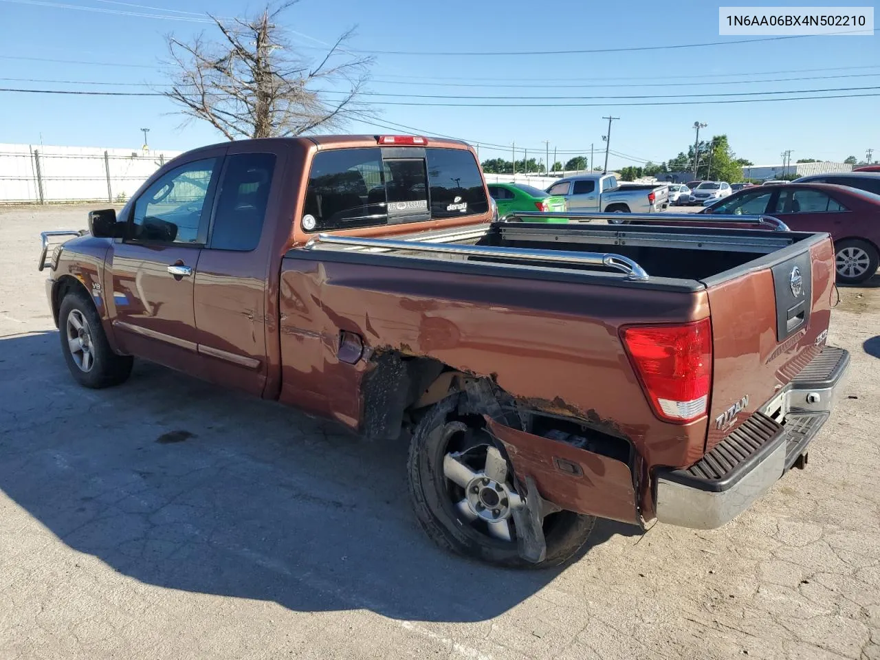 2004 Nissan Titan Xe VIN: 1N6AA06BX4N502210 Lot: 60948394