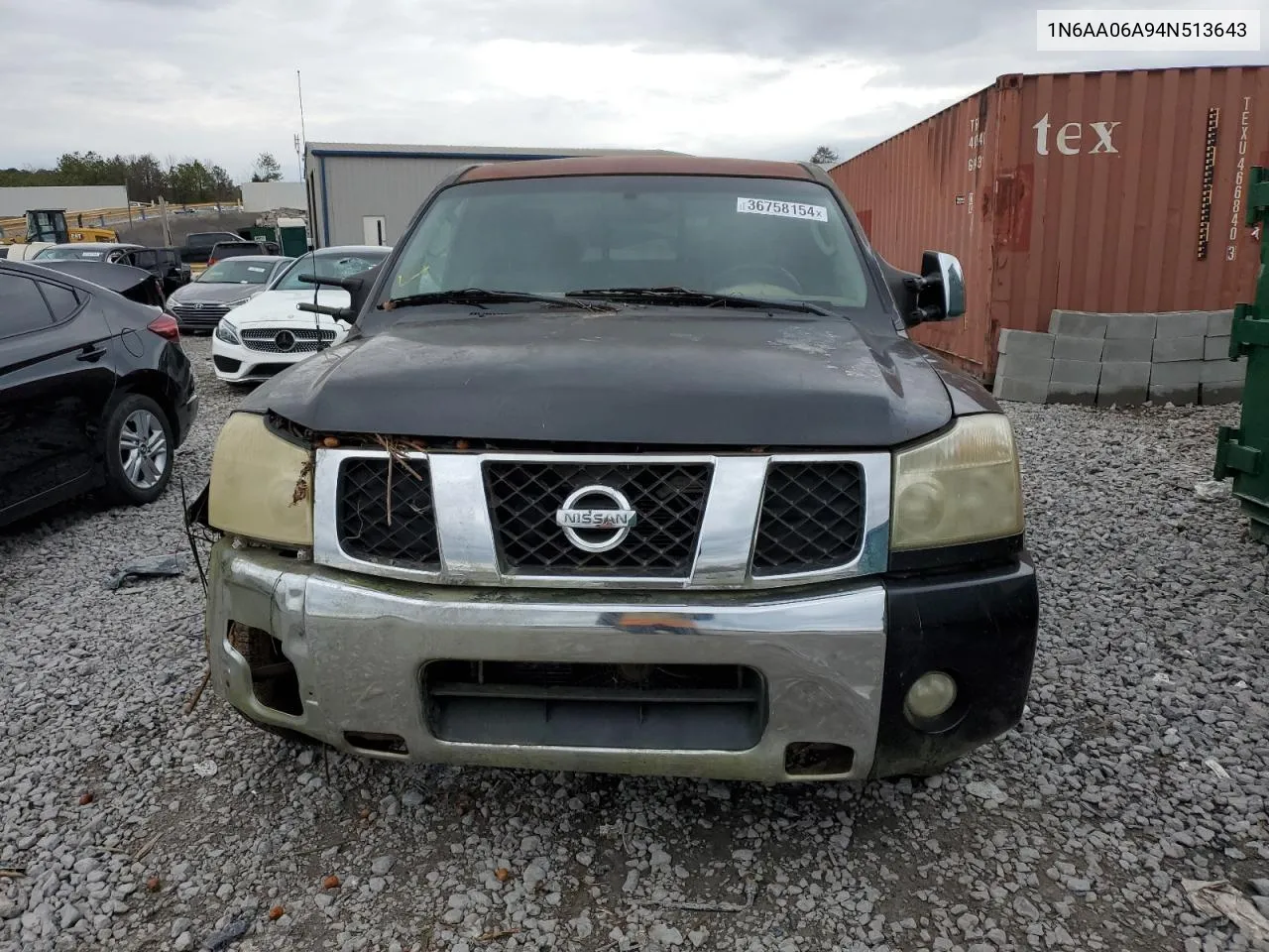 2004 Nissan Titan Xe VIN: 1N6AA06A94N513643 Lot: 63534714