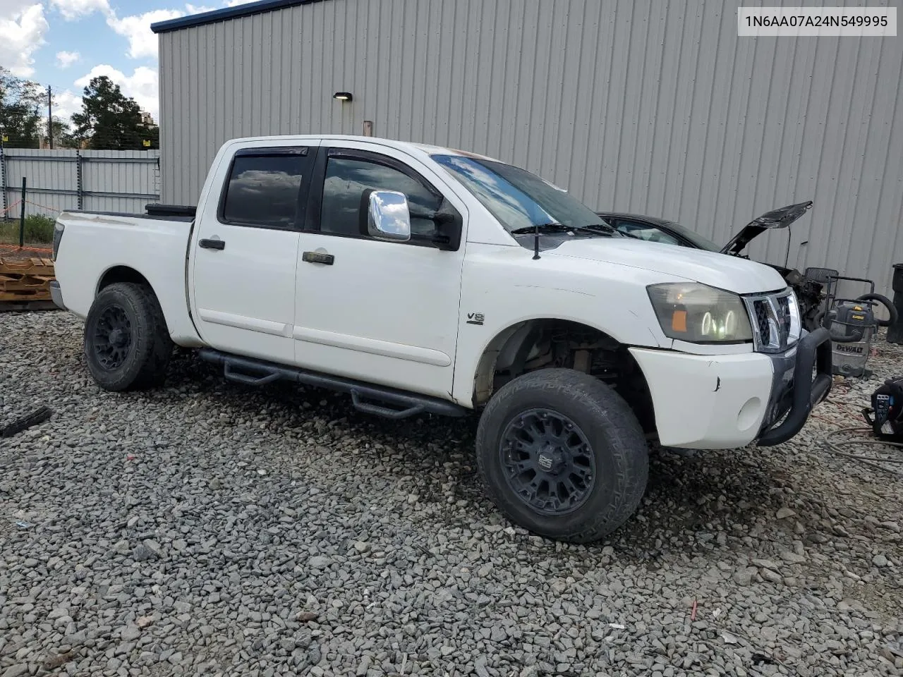 2004 Nissan Titan Xe VIN: 1N6AA07A24N549995 Lot: 69037814