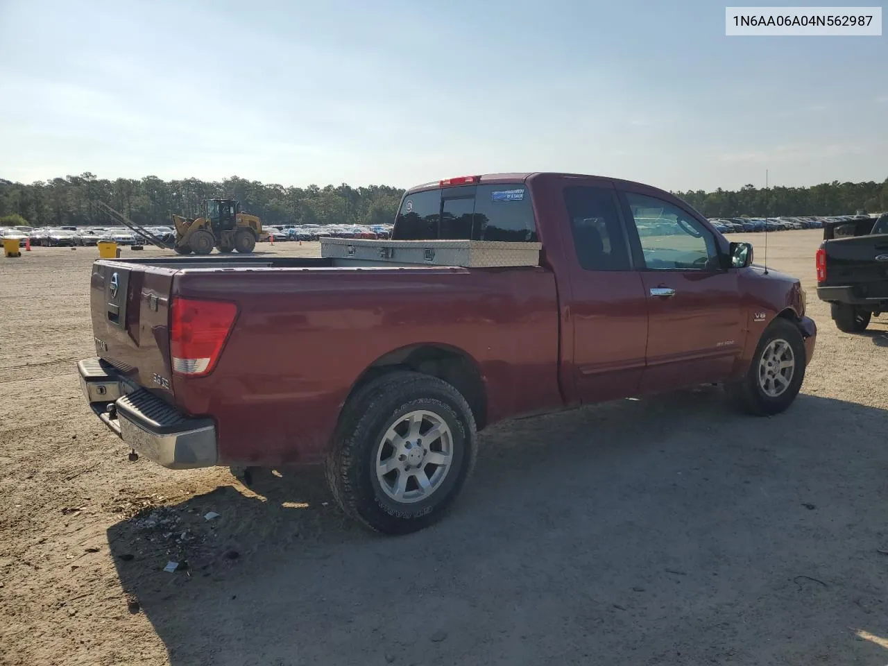 2004 Nissan Titan Xe VIN: 1N6AA06A04N562987 Lot: 71770724