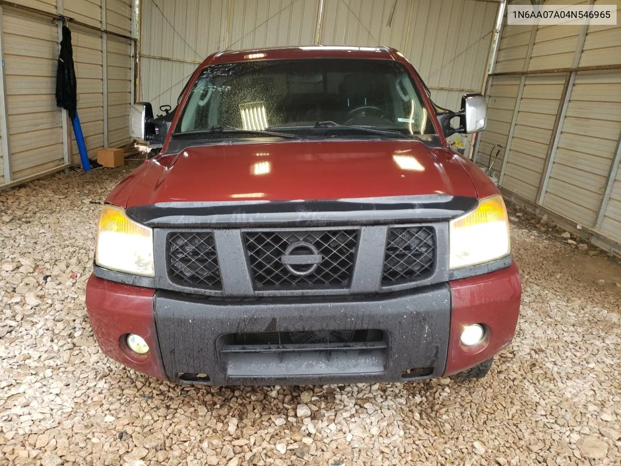 2004 Nissan Titan Xe VIN: 1N6AA07A04N546965 Lot: 73218474