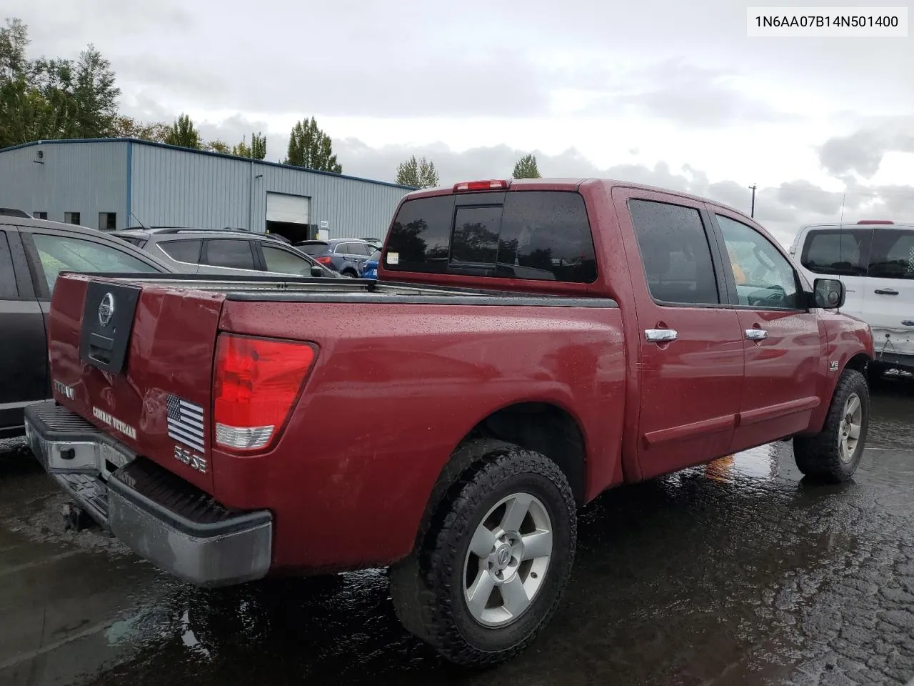 2004 Nissan Titan Xe VIN: 1N6AA07B14N501400 Lot: 73333364