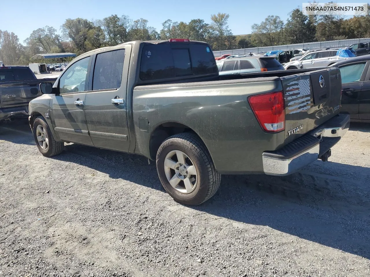 2004 Nissan Titan Xe VIN: 1N6AA07A54N571473 Lot: 74858644