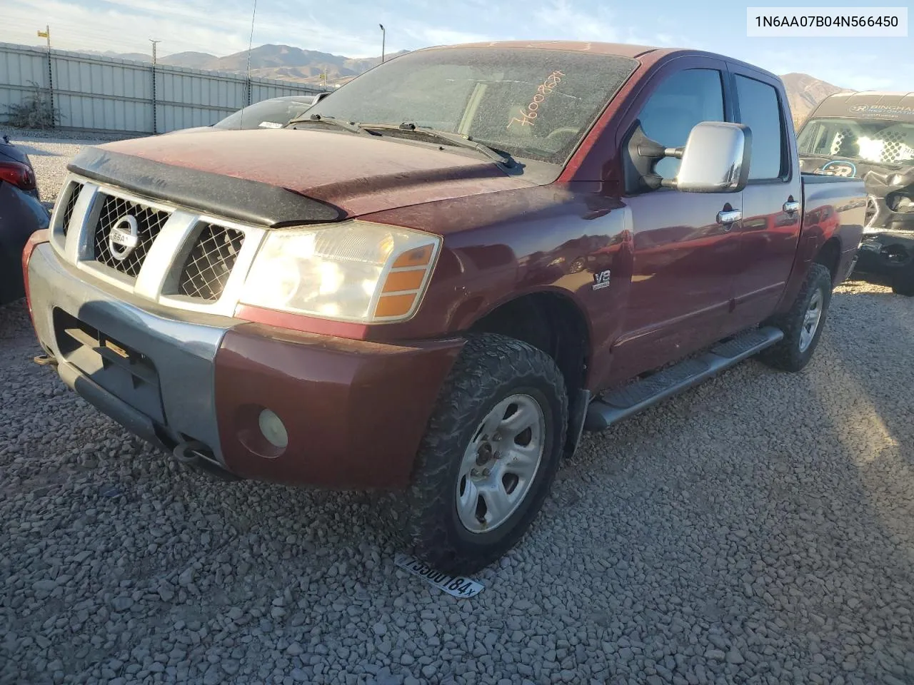 2004 Nissan Titan Xe VIN: 1N6AA07B04N566450 Lot: 76008684