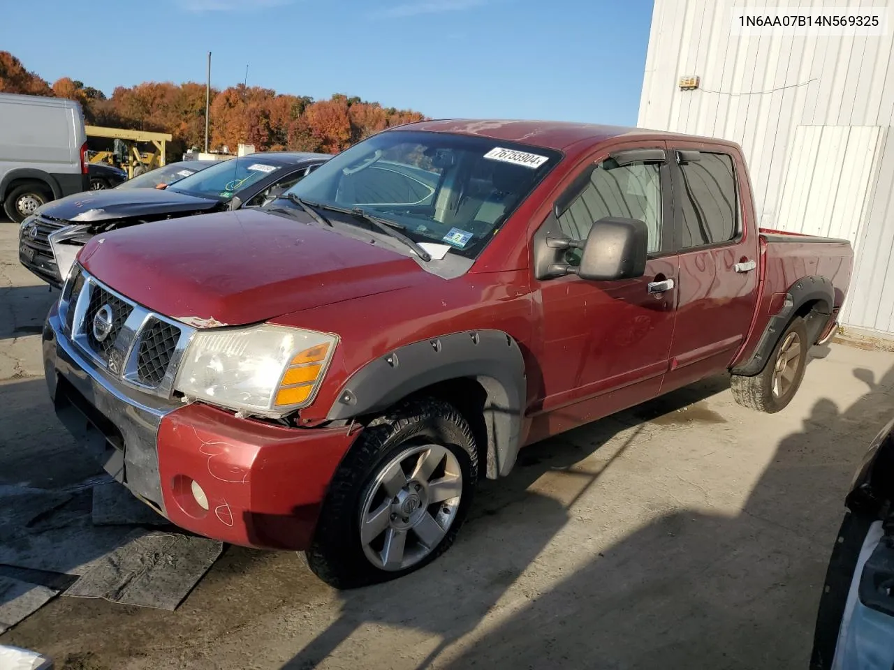 2004 Nissan Titan Xe VIN: 1N6AA07B14N569325 Lot: 76755904