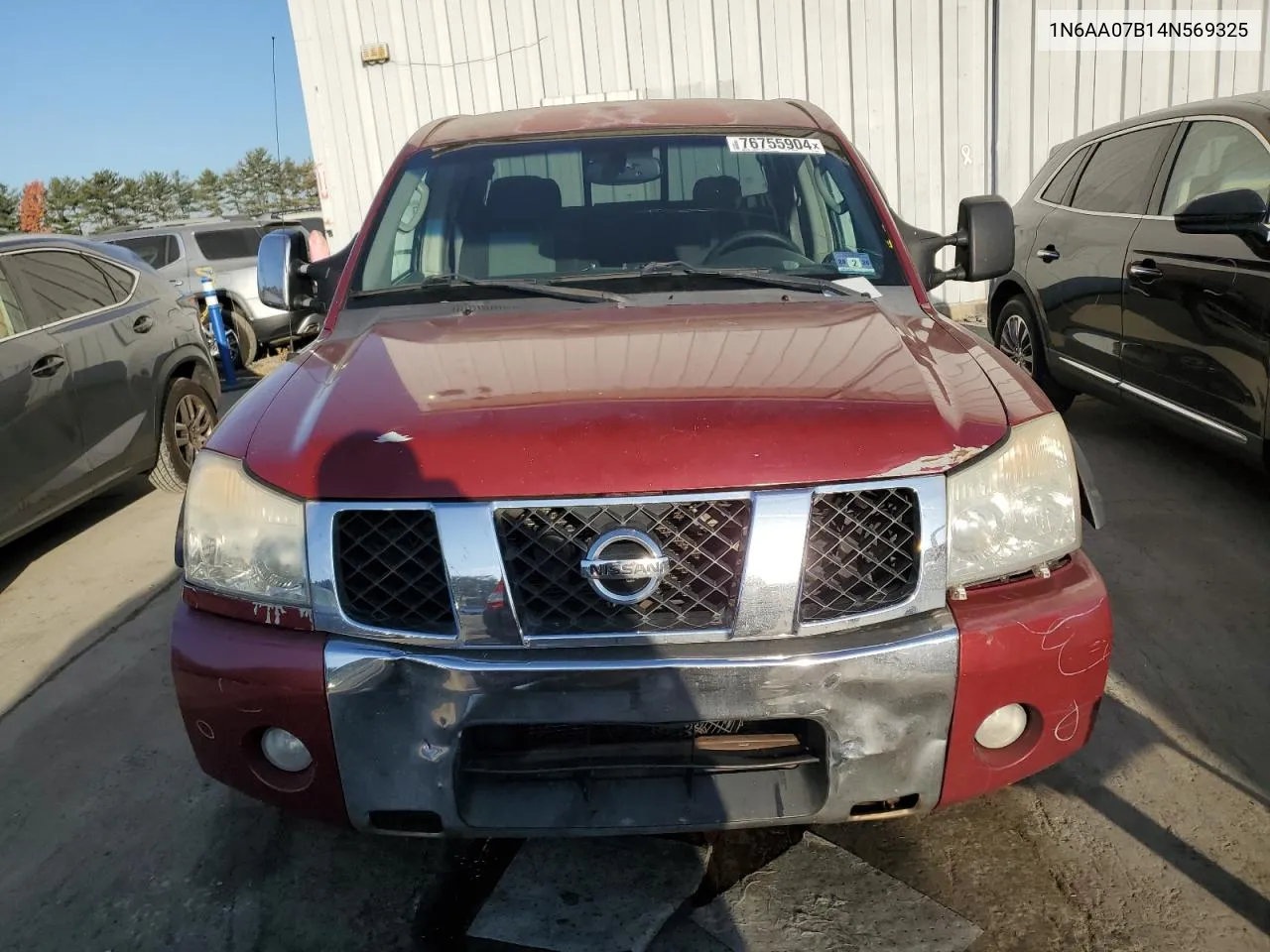 2004 Nissan Titan Xe VIN: 1N6AA07B14N569325 Lot: 76755904