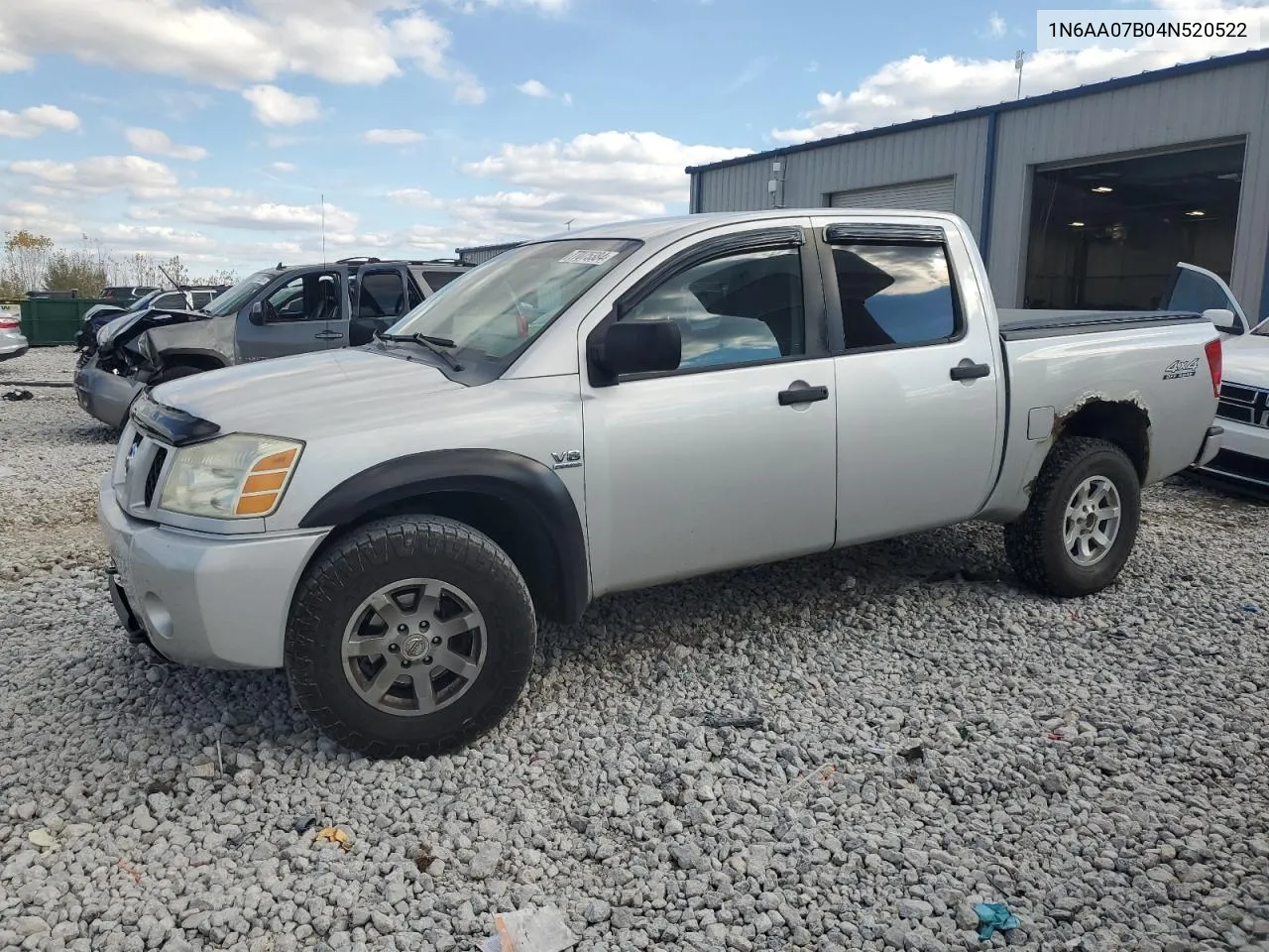 2004 Nissan Titan Xe VIN: 1N6AA07B04N520522 Lot: 77075384