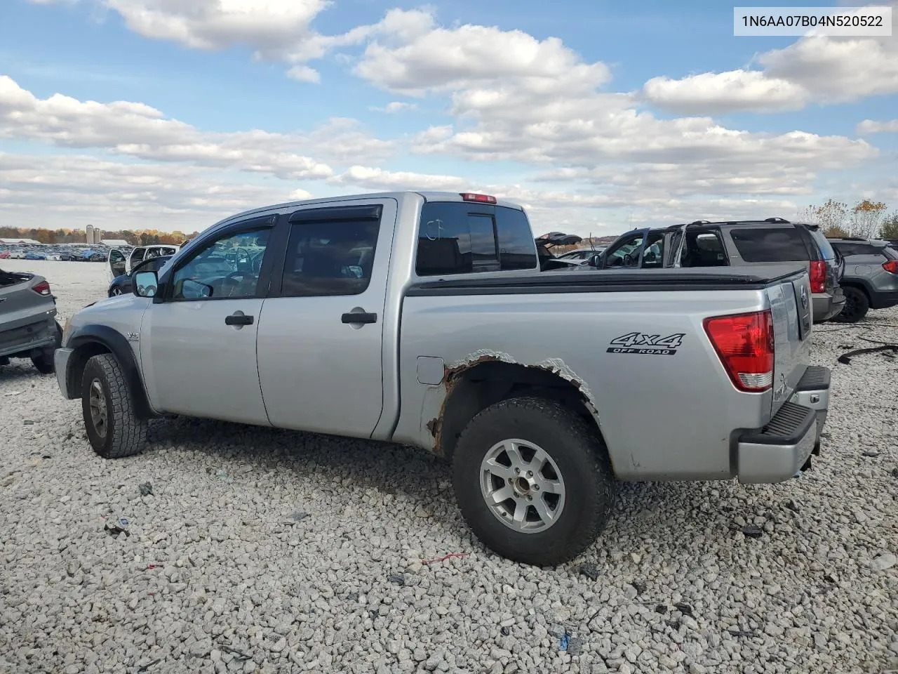 2004 Nissan Titan Xe VIN: 1N6AA07B04N520522 Lot: 77075384