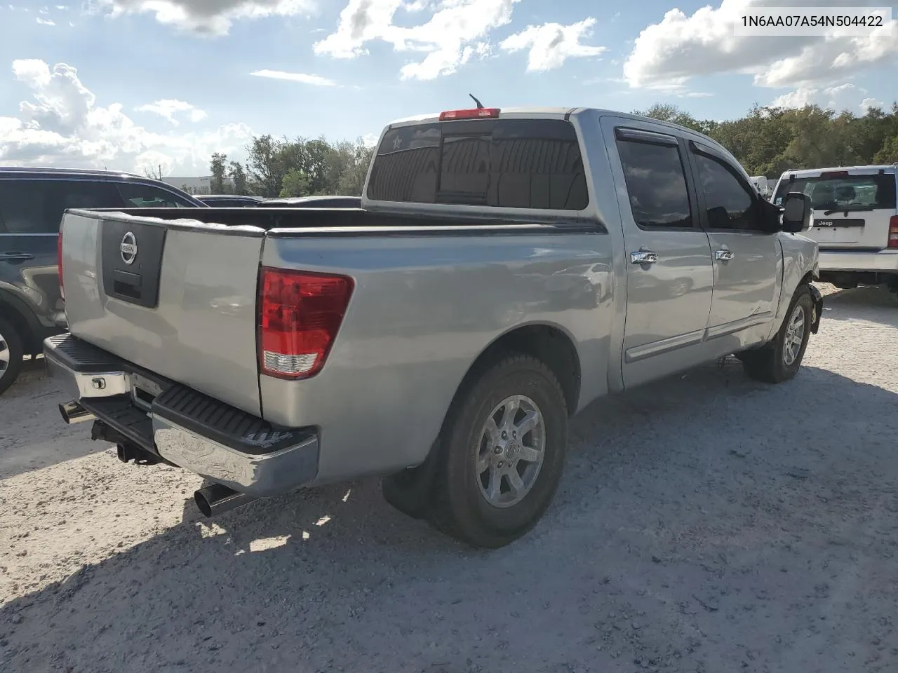 2004 Nissan Titan Xe VIN: 1N6AA07A54N504422 Lot: 77775284