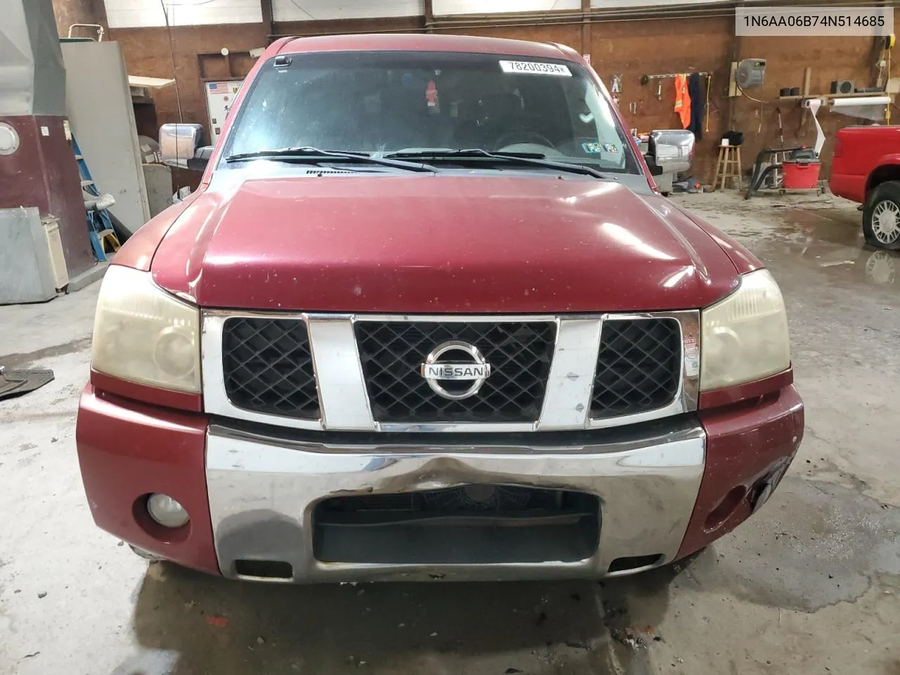 2004 Nissan Titan Xe VIN: 1N6AA06B74N514685 Lot: 78200394