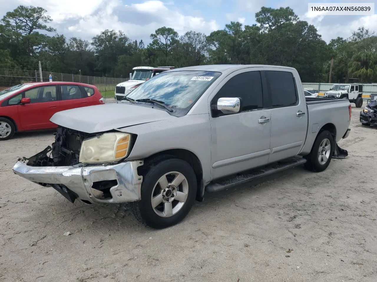 2004 Nissan Titan Xe VIN: 1N6AA07AX4N560839 Lot: 78515294