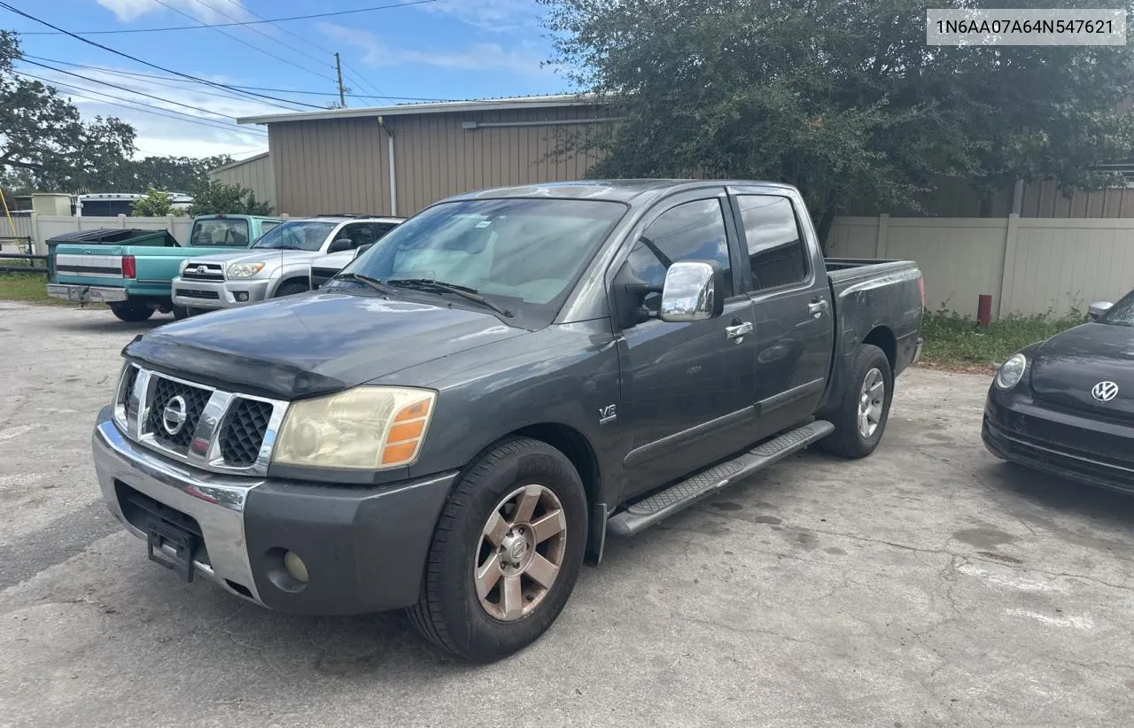 2004 Nissan Titan Xe VIN: 1N6AA07A64N547621 Lot: 79470784