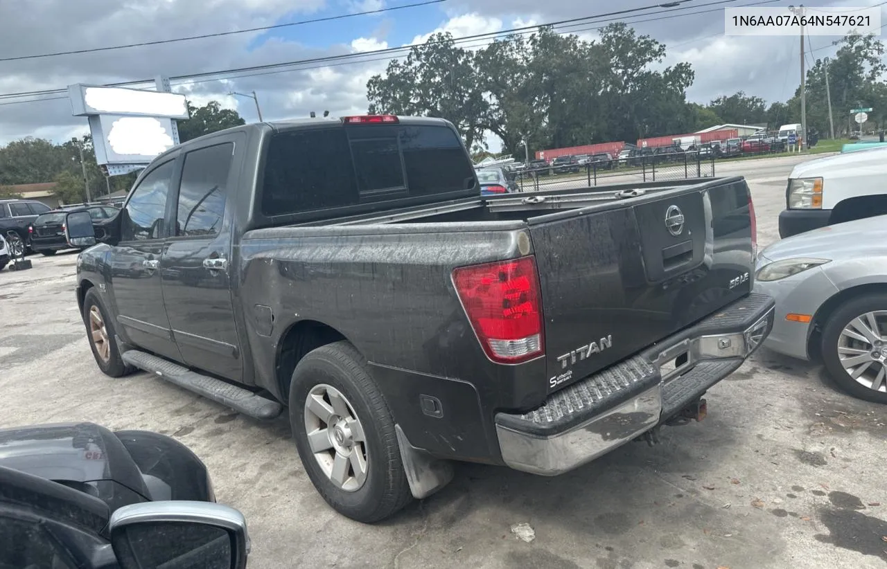 2004 Nissan Titan Xe VIN: 1N6AA07A64N547621 Lot: 79470784