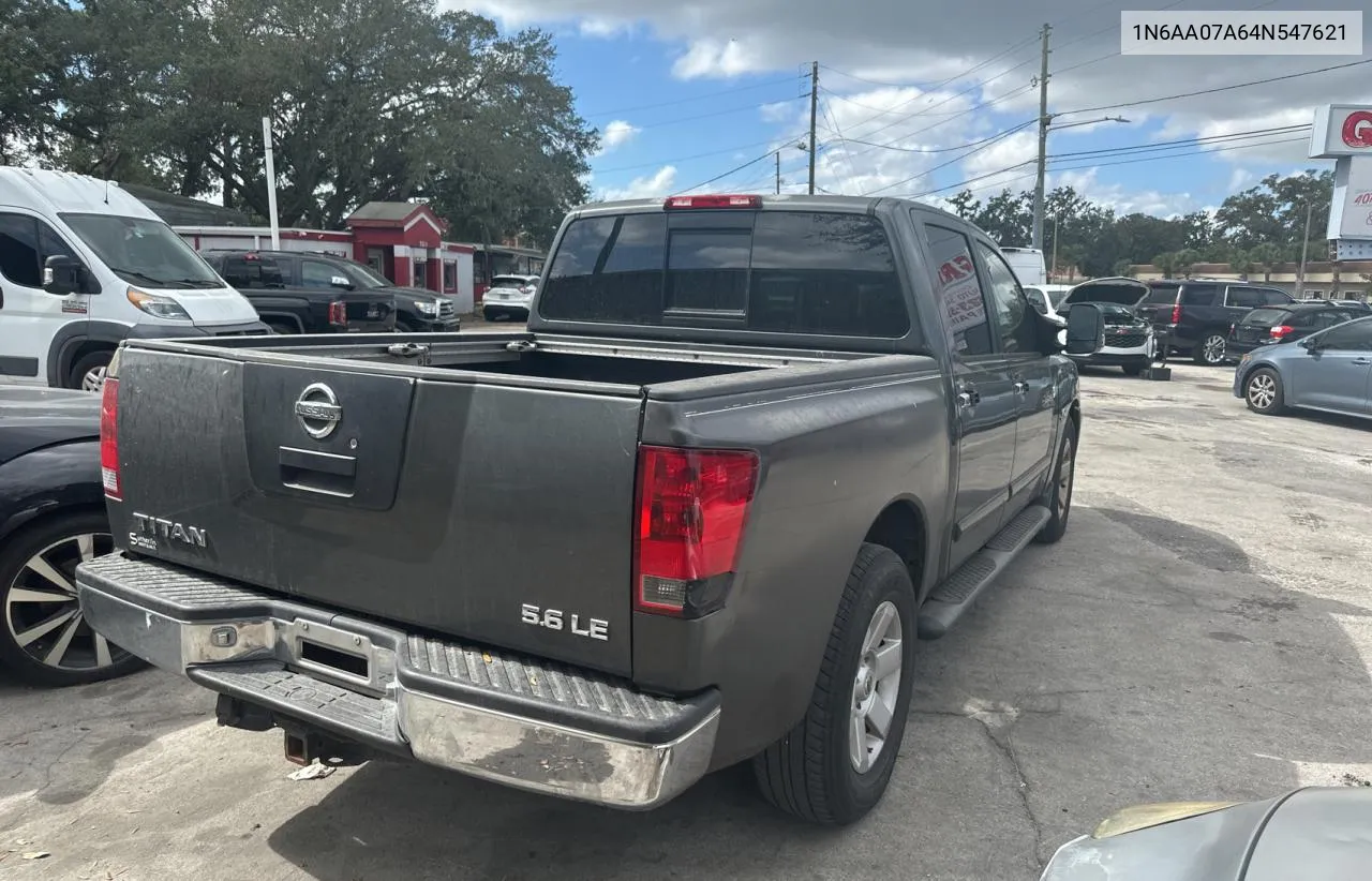 2004 Nissan Titan Xe VIN: 1N6AA07A64N547621 Lot: 79470784