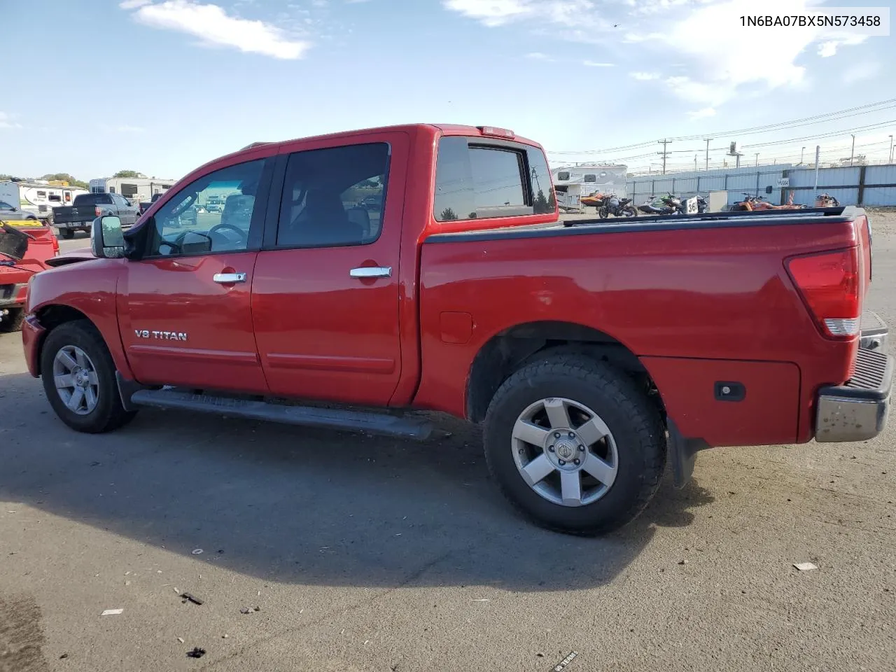 2005 Nissan Titan Xe VIN: 1N6BA07BX5N573458 Lot: 68250484