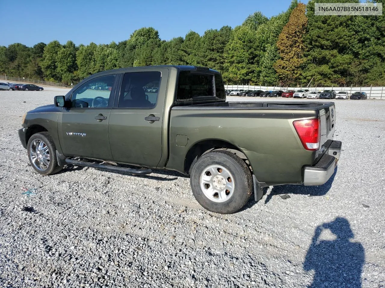 2005 Nissan Titan Xe VIN: 1N6AA07B85N518146 Lot: 68488344