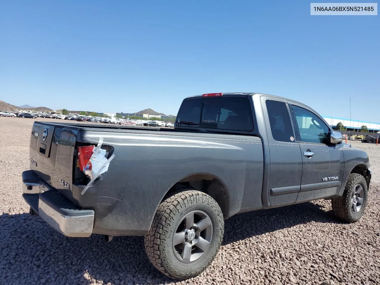 2005 Nissan Titan Xe VIN: 1N6AA06BX5N521485 Lot: 72116134