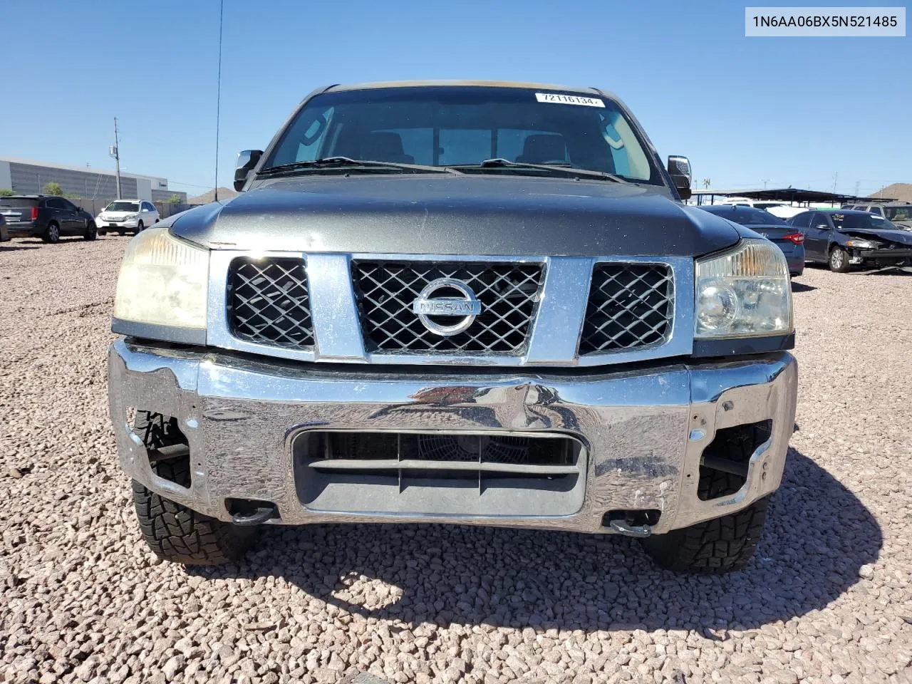 2005 Nissan Titan Xe VIN: 1N6AA06BX5N521485 Lot: 72116134