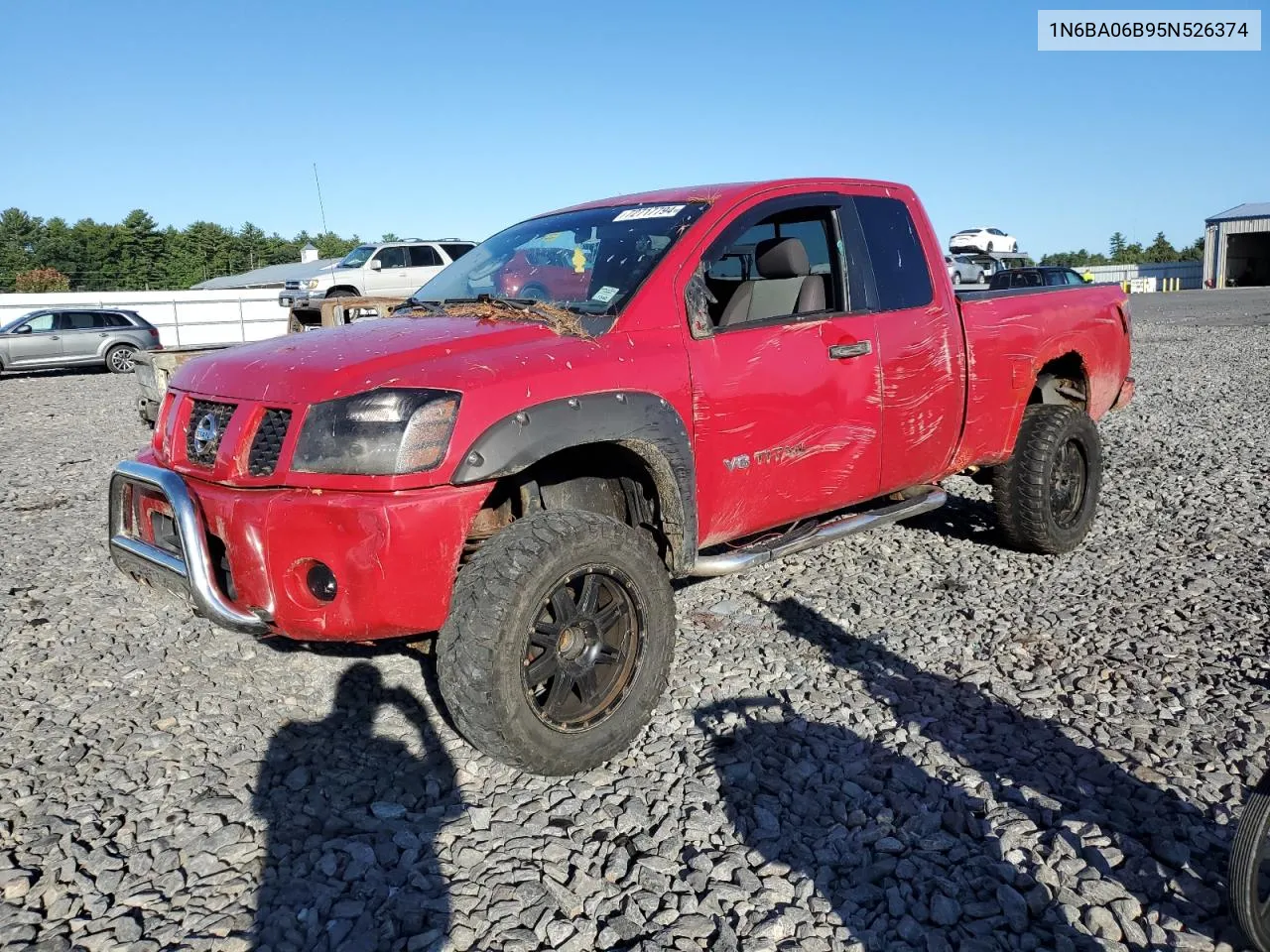 2005 Nissan Titan Xe VIN: 1N6BA06B95N526374 Lot: 72717794