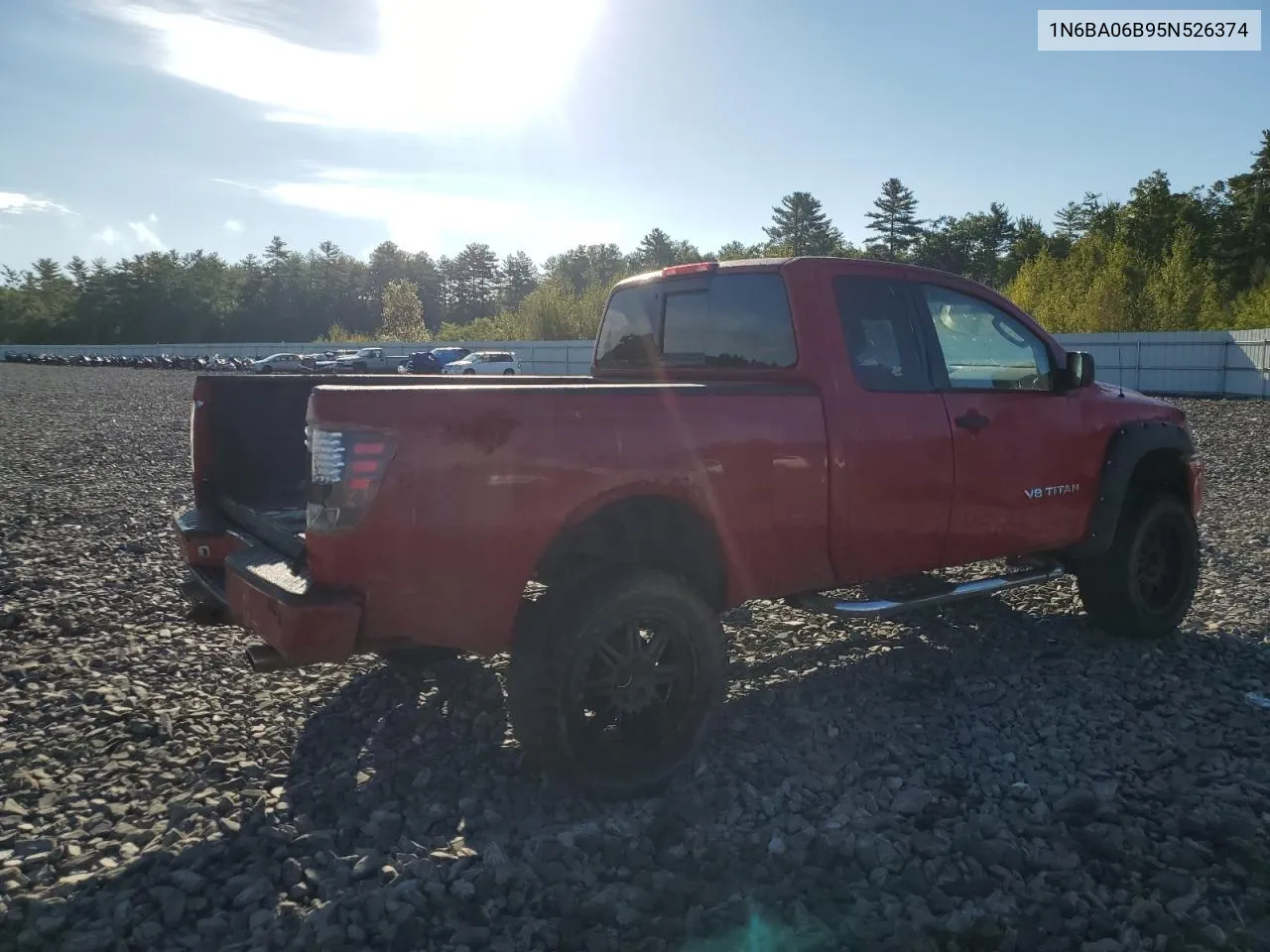 2005 Nissan Titan Xe VIN: 1N6BA06B95N526374 Lot: 72717794