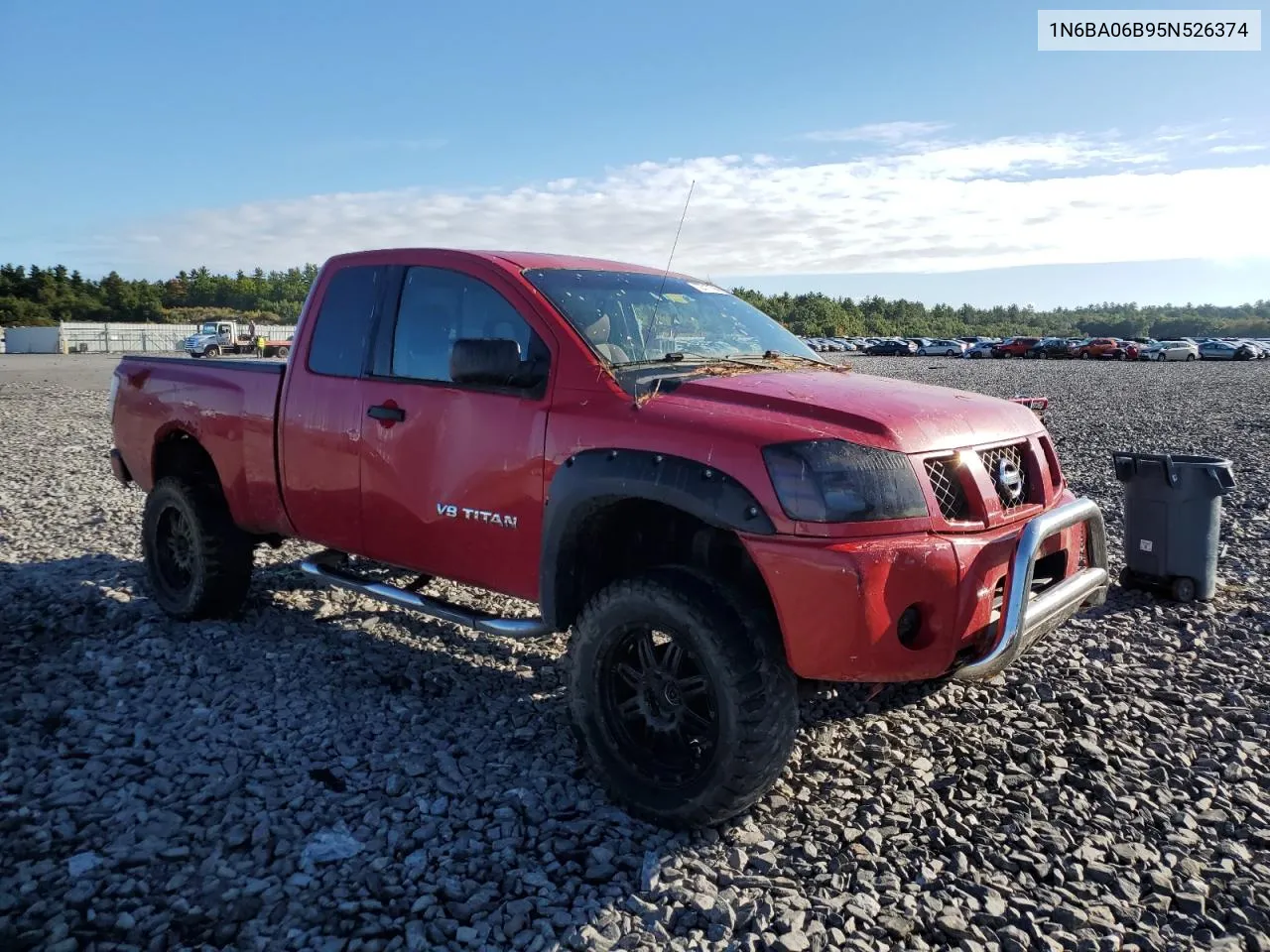 2005 Nissan Titan Xe VIN: 1N6BA06B95N526374 Lot: 72717794