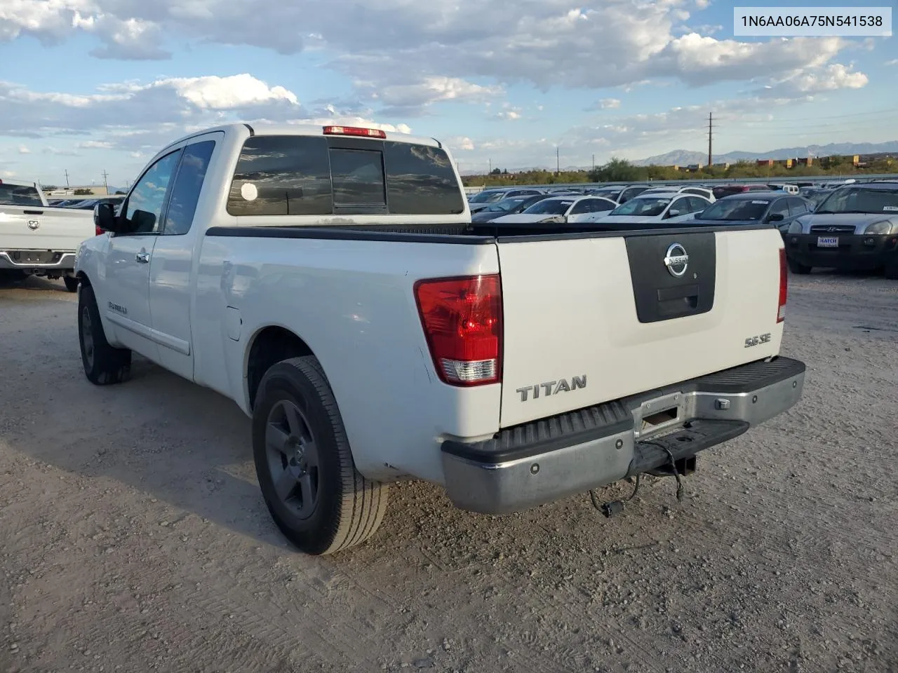 2005 Nissan Titan Xe VIN: 1N6AA06A75N541538 Lot: 72845024