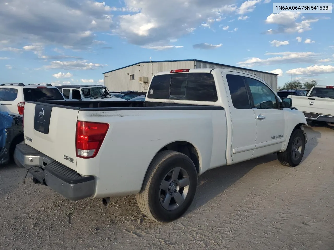 2005 Nissan Titan Xe VIN: 1N6AA06A75N541538 Lot: 72845024