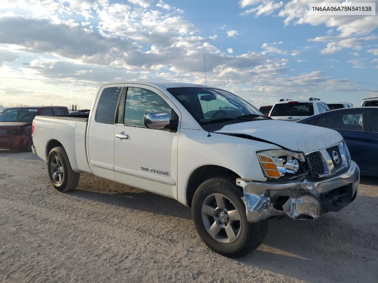 2005 Nissan Titan Xe VIN: 1N6AA06A75N541538 Lot: 72845024