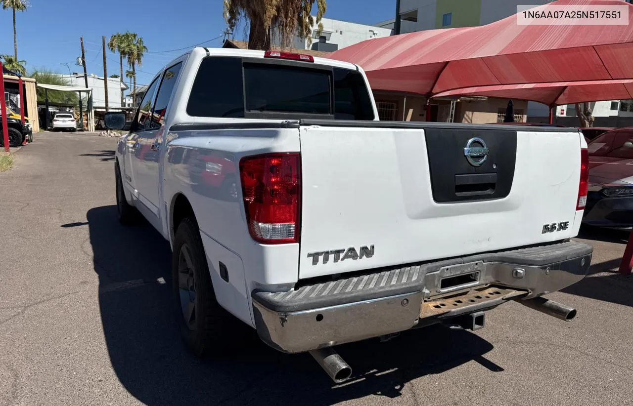 1N6AA07A25N517551 2005 Nissan Titan Xe