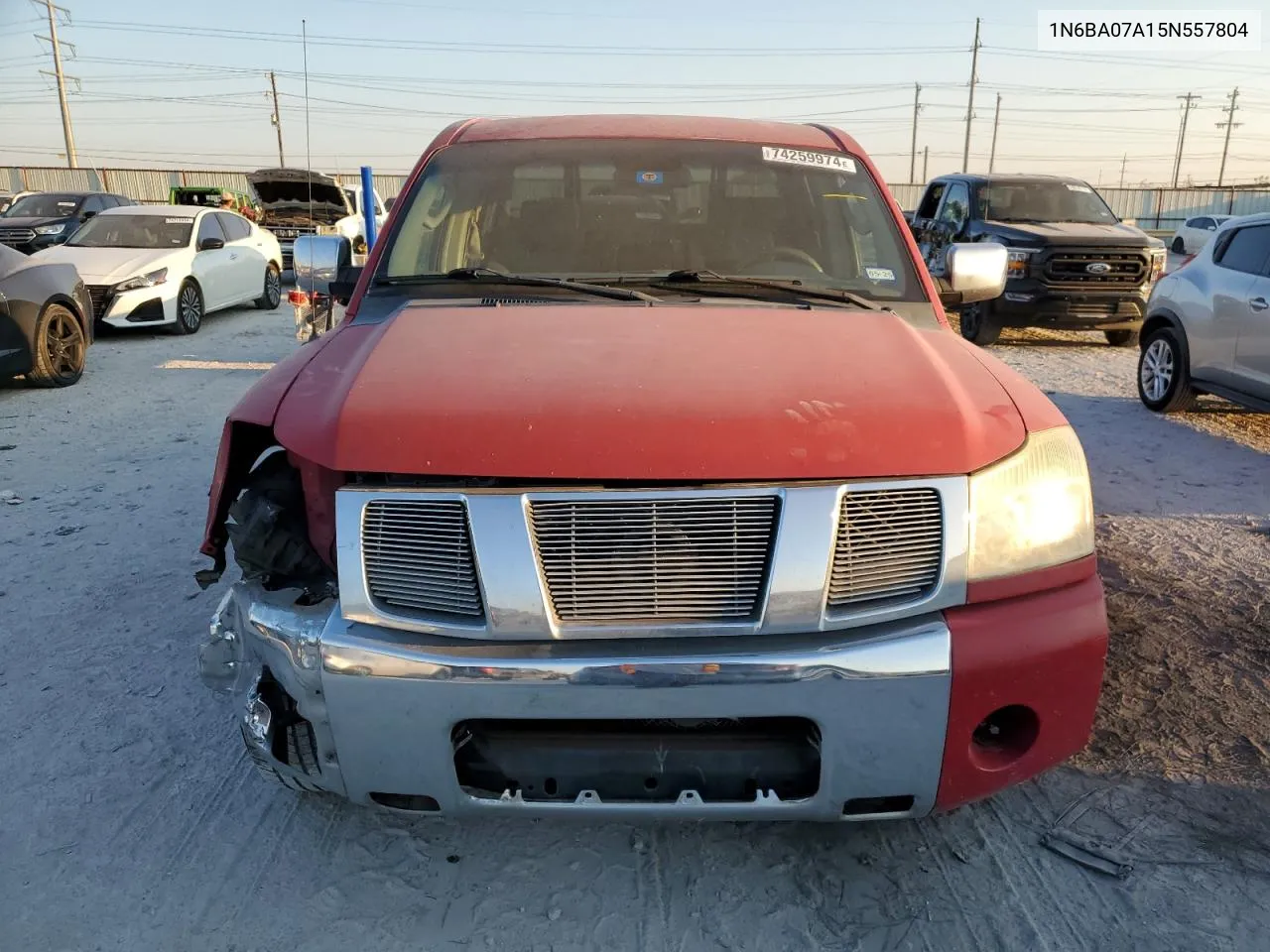 2005 Nissan Titan Xe VIN: 1N6BA07A15N557804 Lot: 74259974