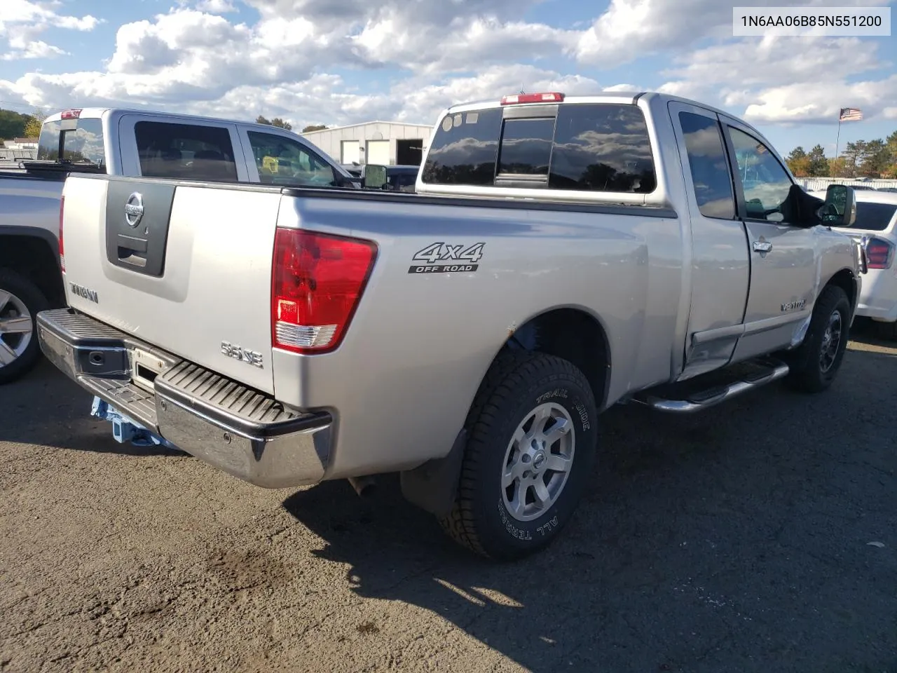 2005 Nissan Titan Xe VIN: 1N6AA06B85N551200 Lot: 74948874