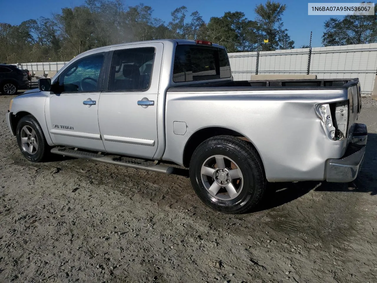 2005 Nissan Titan Xe VIN: 1N6BA07A95N536067 Lot: 75633074