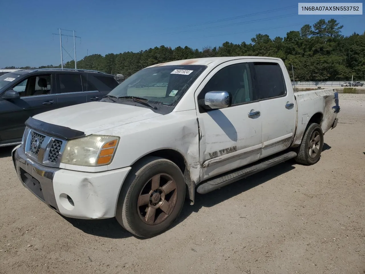 2005 Nissan Titan Xe VIN: 1N6BA07AX5N553752 Lot: 75901924